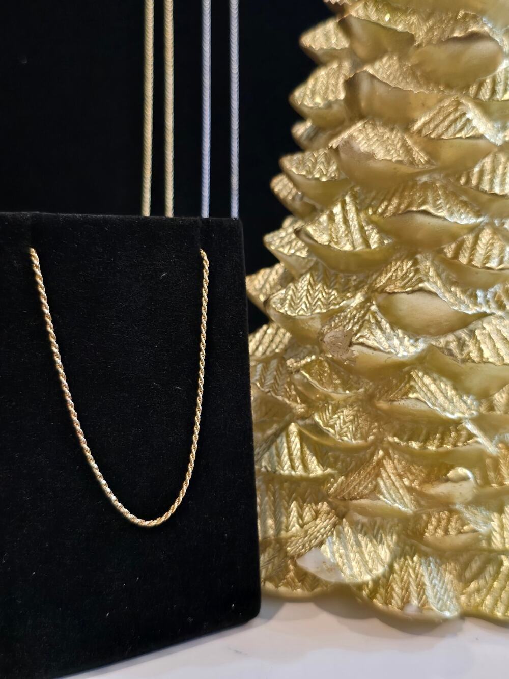 Gold Plated Sterling Silver Twisted Rope Necklace